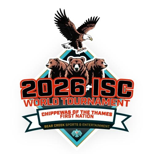Logo featuring an eagle flying over three bears with the words 2026 ISC World Tournament 