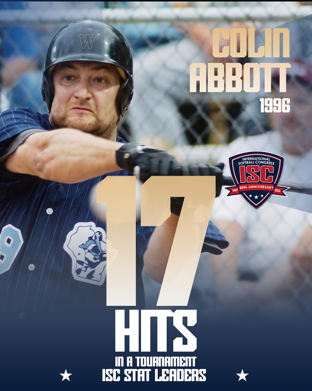 Most hits in a tournament: Colin Abbott